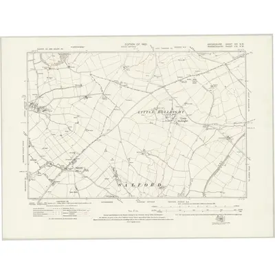 1919 Map of Oxfordshire XIV.NW, 1922 Print