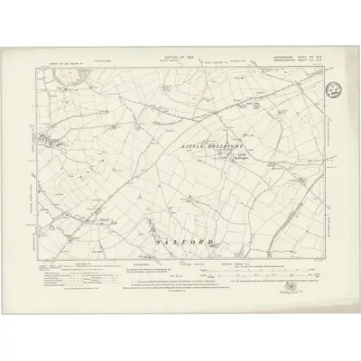 1919 Map of Oxfordshire XIV.NW, 1935 Print