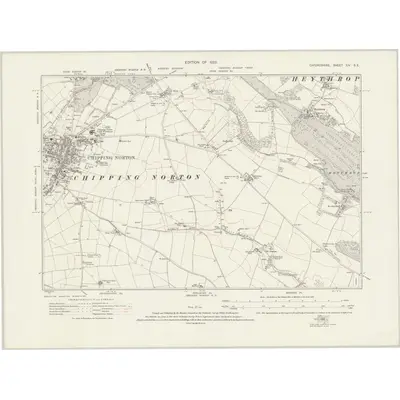 1919 Map of Oxfordshire XIV.SE, 1922 Print