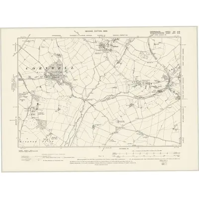 1898 Map of Oxfordshire XIV.SW, 1900 Print