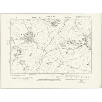 1919 Map of Oxfordshire XIV.SW, 1922 Print