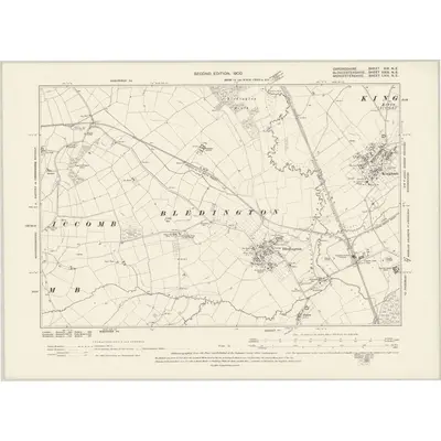 1898 Map of Oxfordshire XIX.NE, 1900 Print