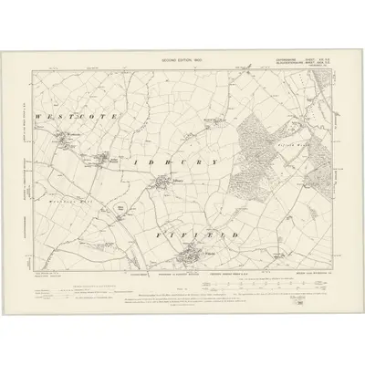 1898 Map of Oxfordshire XIX.SE, 1900 Print
