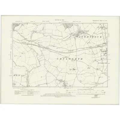 1919 Map of Oxfordshire XL.NE, 1922 Print