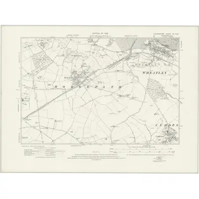 1918 Map of Oxfordshire XL.NW, 1922 Print