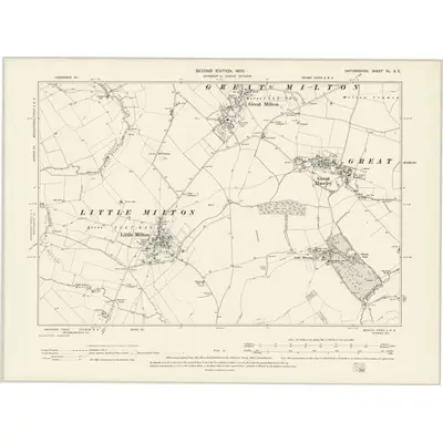 1897 Map of Oxfordshire XL.SE, 1900 Print