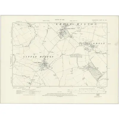 1919 Map of Oxfordshire XL.SE, 1922 Print
