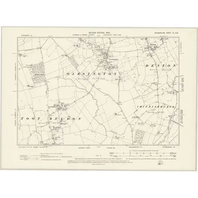 1897 Map of Oxfordshire XL.SW, 1900 Print