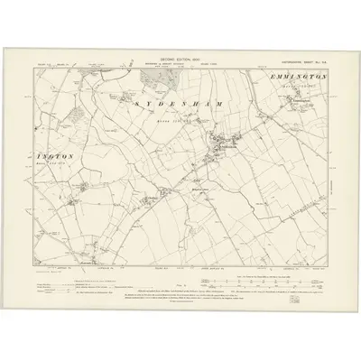 1897 Map of Oxfordshire XLI.SE, 1900 Print