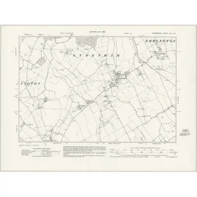 1919 Map of Oxfordshire XLI.SE, 1922 Print