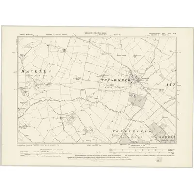 1897 Map of Oxfordshire XLI.SW, 1900 Print