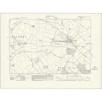 1919 Map of Oxfordshire XLI.SW, 1922 Print
