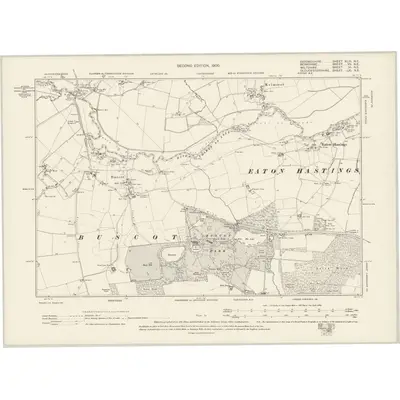 1898 Map of Oxfordshire XLIII.NE, 1900 Print