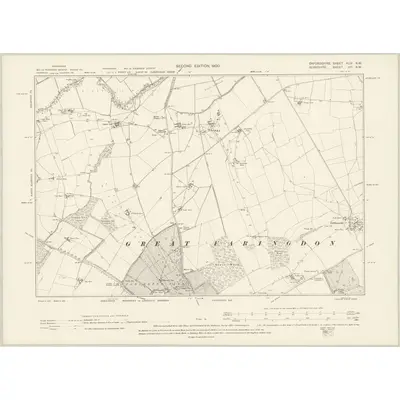 1898 Map of Oxfordshire XLIV.NW, 1900 Print