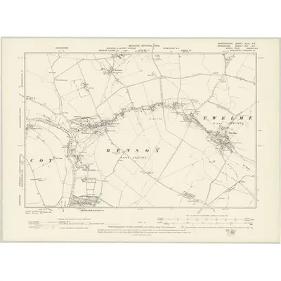 1897 Map of Oxfordshire XLIX.NE, 1900 Print