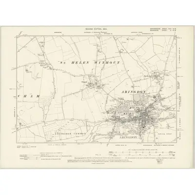 1898 Map of Oxfordshire XLV.NW, 1900 Print