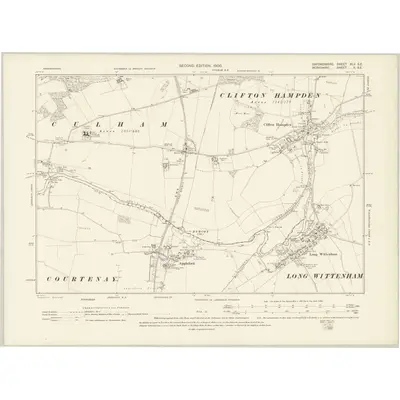 1897 Map of Oxfordshire XLV.SE, 1900 Print