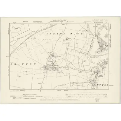 1897 Map of Oxfordshire XLV.SW, 1900 Print