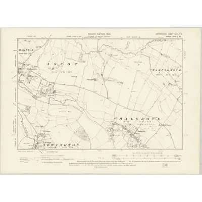 1897 Map of Oxfordshire XLVI.NE, 1900 Print