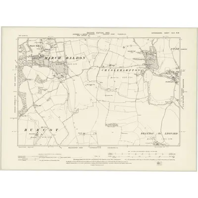 1897 Map of Oxfordshire XLVI.NW, 1900 Print