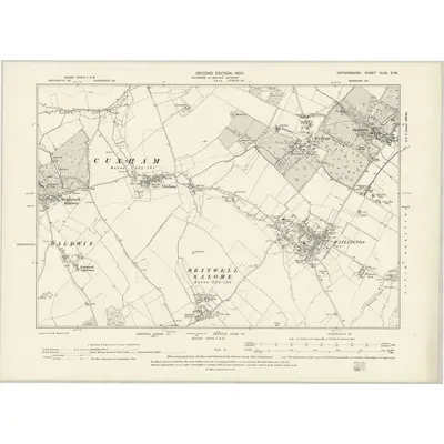 1897 Map of Oxfordshire XLVII.SW, 1900 Print