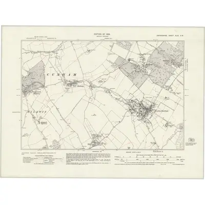 1919 Map of Oxfordshire XLVII.SW, 1922 Print