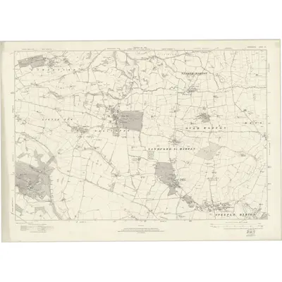 1919 Map of Oxfordshire XV, 1923 Print