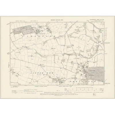 1898 Map of Oxfordshire XV.NW, 1900 Print