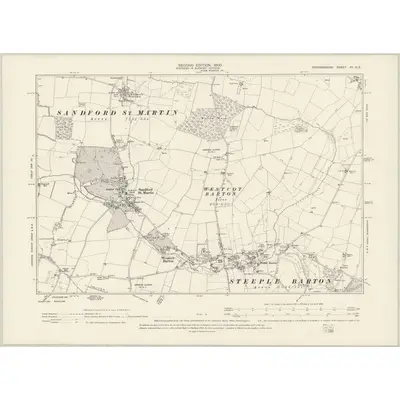 1898 Map of Oxfordshire XV.SE, 1900 Print