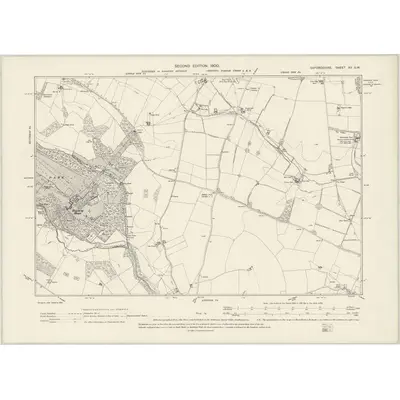 1898 Map of Oxfordshire XV.SW, 1900 Print