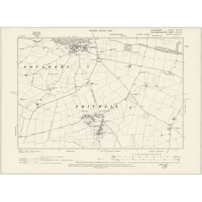 1898 Map of Oxfordshire XVI.NE, 1900 Print