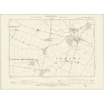 1898 Map of Oxfordshire XVI.SE, 1900 Print