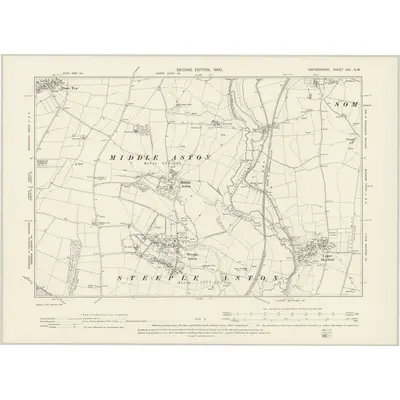 1898 Map of Oxfordshire XVI.SW, 1900 Print
