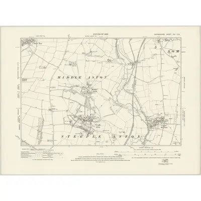 1919 Map of Oxfordshire XVI.SW, 1923 Print