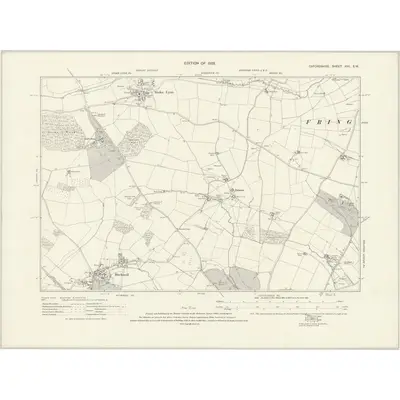 1920 Map of Oxfordshire XVII.SW, 1923 Print