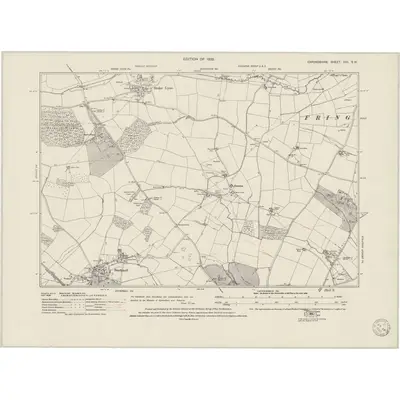 1920 Map of Oxfordshire XVII.SW, 1950 Print