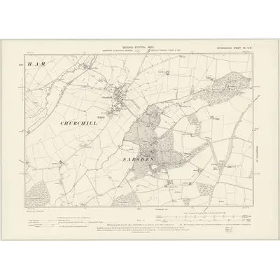 1898 Map of Oxfordshire XX.NW, 1900 Print