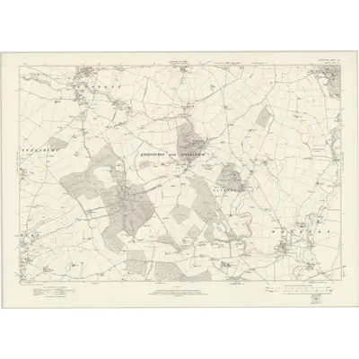 1919 Map of Oxfordshire XXI, 1923 Print