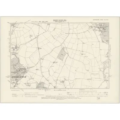 1898 Map of Oxfordshire XXI.NE, 1900 Print