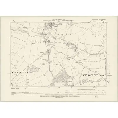 1898 Map of Oxfordshire XXI.NW, 1900 Print