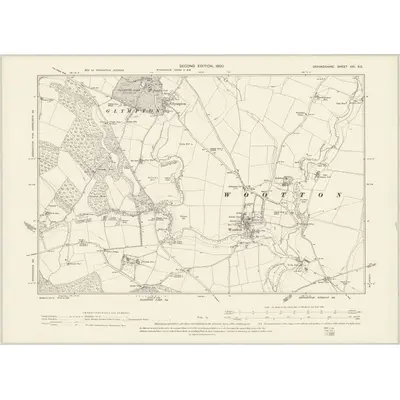 1898 Map of Oxfordshire XXI.SE, 1900 Print