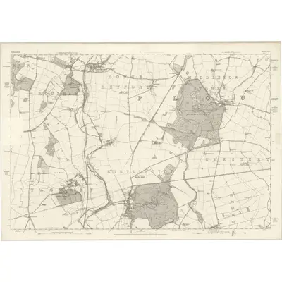 1875 Map of Oxfordshire XXII, 1884 Print