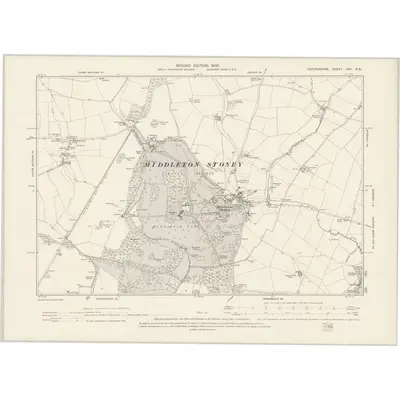 1898 Map of Oxfordshire XXII.NE, 1900 Print