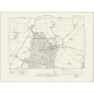 1919 Map of Oxfordshire XXII.NE, 1923 Print