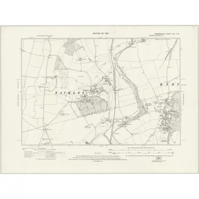 1919 Map of Oxfordshire XXII.SW, 1923 Print