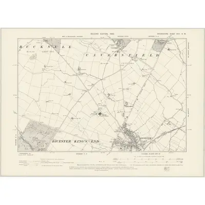 1898 Map of Oxfordshire XXIII.NW, 1900 Print