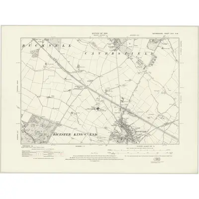 1919 Map of Oxfordshire XXIII.NW, 1923 Print