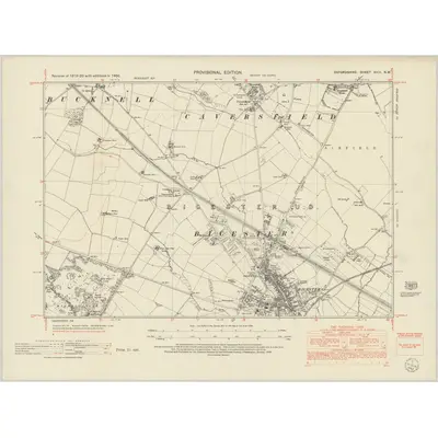1950 Map of Oxfordshire XXIII.NW, 1952 Print