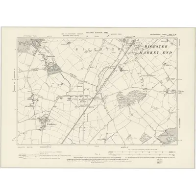 1898 Map of Oxfordshire XXIII.SW, 1900 Print