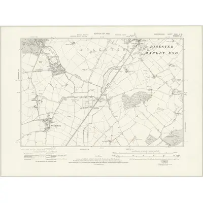 1919 Map of Oxfordshire XXIII.SW, 1923 Print